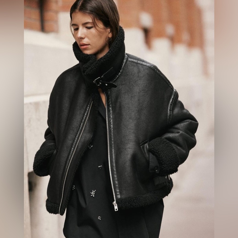 NWOT ZARA Double-faced Biker Jacket